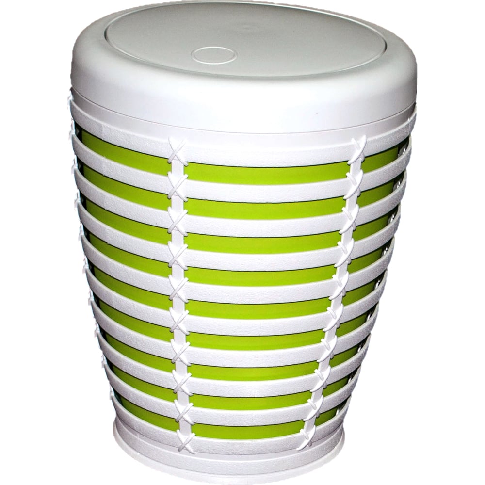 Изображение товара Урна с крышкой PRIMANOVA PALM зеленый 7.5 л круглая пластиковая