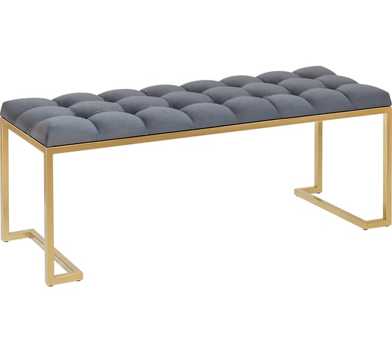 Изображение товара Банкетка GreenWeen OMEGA Mouse Grey, каретная стяжка золотая GW-OMEGA-MG-110G-K