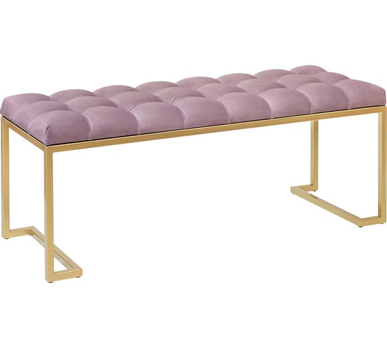 Изображение товара Банкетка GreenWeen OMEGA Dusty Pink, каретная стяжка золотая GW-OMEGA-DP-110G-K