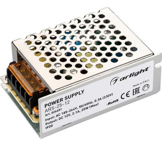 Изображение товара Блок питания Arlight ARS-25-12 026681