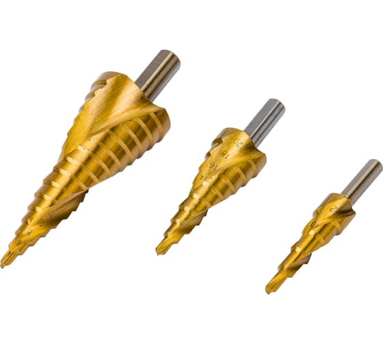Изображение товара Спиральные многоступенчатые сверла 3 шт DRAUMET 7287