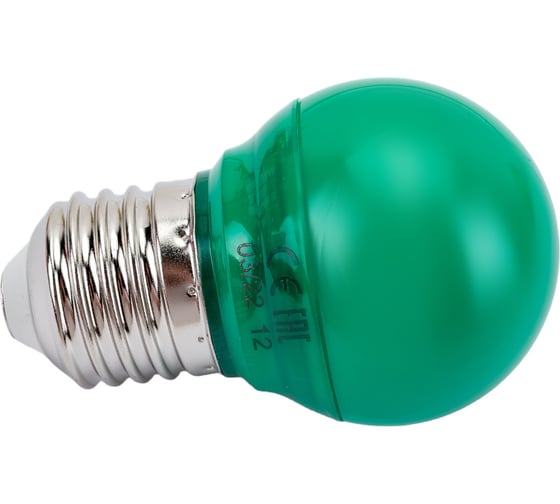 Изображение товара Светодиодная лампа Ecola globe LED color 5,0W G45 220V E27 Green шар Зеленый матовая колба 77x45 K7CG50ELB