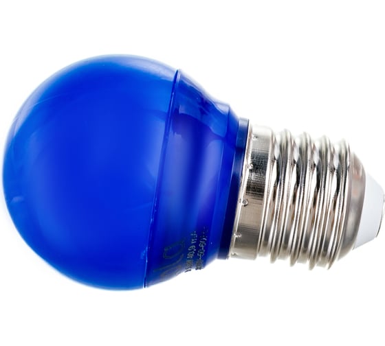 Изображение товара Светодиодная лампа Ecola globe LED color 5,0W G45 220V E27 Blue шар Синий матовая колба 77x45 K7CB50ELB