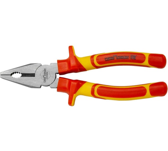 Изображение товара Диэлектрические комбинированные плоскогубцы Промлайн 200мм, Cr-v до 1000В с двухкомпонентными рукоятками ПЛ0210103200_z022