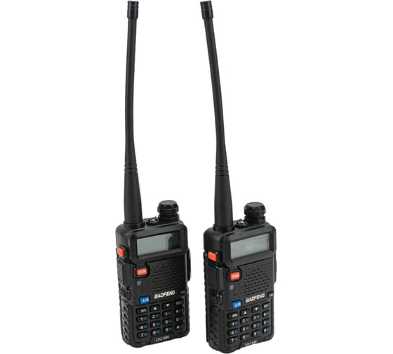 Изображение товара Портативная радиостанция Baofeng UV-5R, 1800мАч, 136-174/400-480 МГц, 127 каналов, 5 Вт, 2 шт 00029100