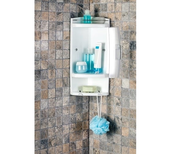 Изображение товара Угловой шкафчик для ванной PRIMANOVA с 2-мя открытыми полками и 1-ой полкой M-S05-16