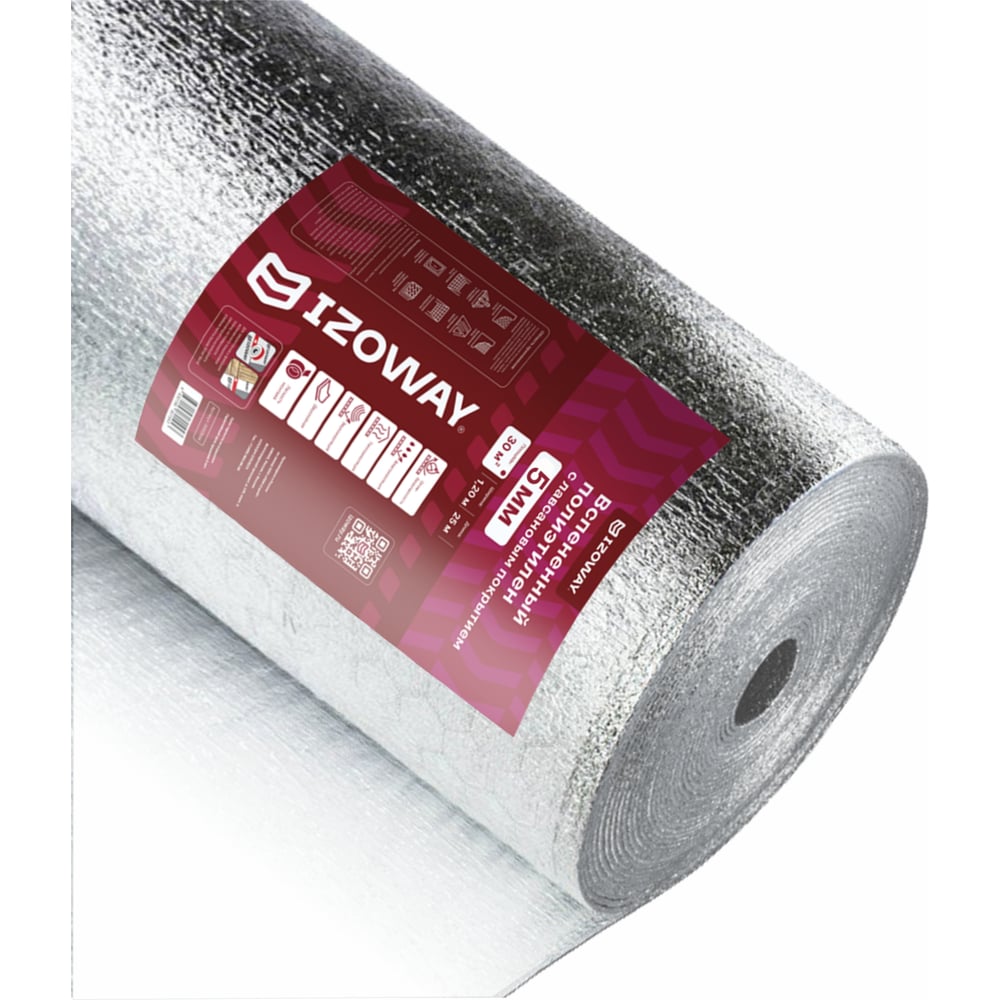 Изображение товара Лавсан РМ Izoway Стандарт утеплитель в рулоне 5 мм 30 кв.м пенополиэтилен