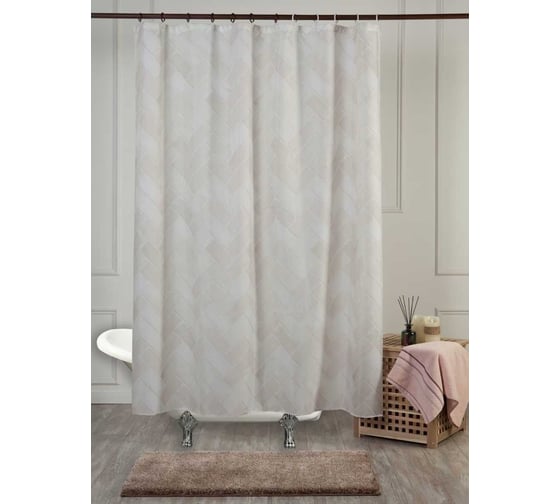 Изображение товара Штора для ванной с утяжелителем PRIMANOVA ARYA размер: 180x200 см, материал: 3D, PLE ткань DR-40007