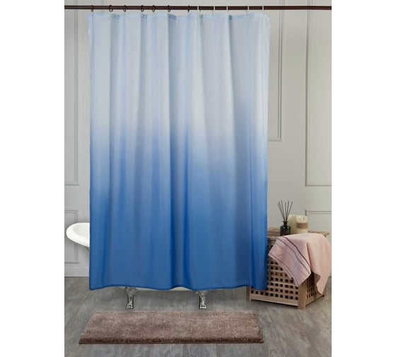 Изображение товара Штора для ванной PRIMANOVA DIAMOND 180x200 PLE, голубой DR-70003