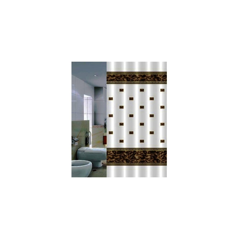 Изображение товара Штора для ванной PRIMANOVA Zumrut 180x200 PLE коричневый DR-50017