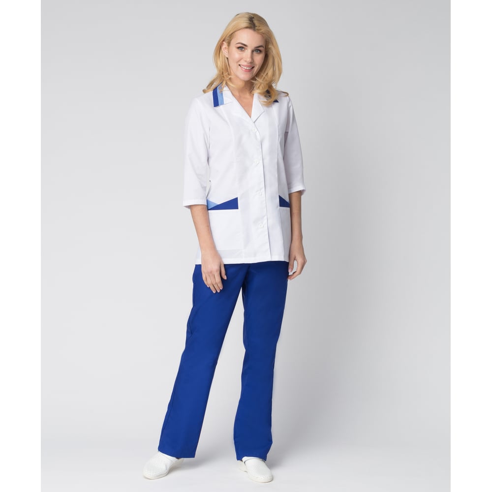 Изображение товара Женский костюм Факел Лазурь белый/васильковый, 64-66, 3XL, смесовая ткань