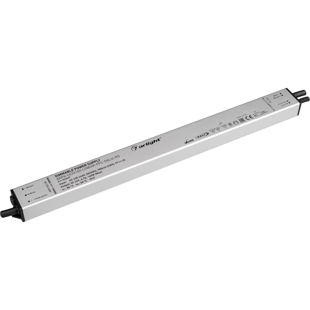 Изображение товара Блок питания светодиодный Arlight ARPV-LG24160-LINEAR-PFC-DALI2-PD 160 Вт