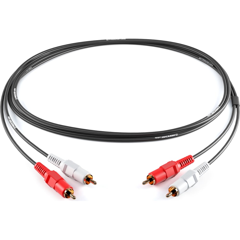 Изображение товара Межблочный аудио кабель PROCAST 2RCA/2RCA, длина 2м, черный