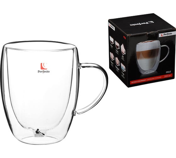 Изображение товара Стеклянная кружка PERFECTO LINEA Pele с двойными стенками 350 мл 30-003350