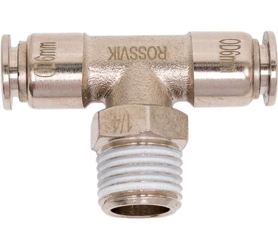 Изображение товара Цанговый разъем Т-образный (1/4"; 6x4 мм) Rossvik B187/6.R