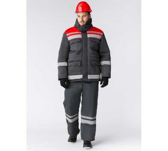 Изображение товара Зимний костюм Факел Горизонт-Люкс брюки, темно-серый/красный, 44-46, рост 182-188 87472660.012