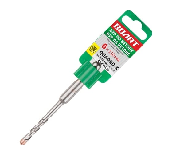 Изображение товара Бур сверло SDS-plus 6x50x110 мм, Quadro-x ВОЛАТ 83006-110