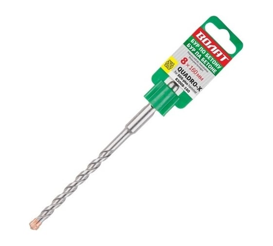 Изображение товара Бур сверло SDS-plus 8x100x160 мм, Quadro-x ВОЛАТ 83008-160