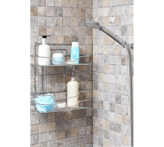 Изображение товара Полка PRIMANOVA FEST 2-х ярусная, 24.5x15.5x30 см, хром D-05224