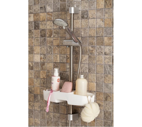 Изображение товара Полочка на душевую штангу PRIMANOVA DRIPPY до 4 кг, белый M-N23-01