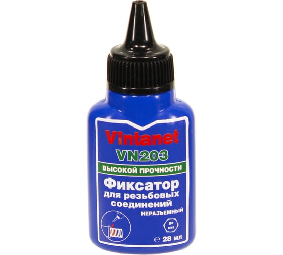 Изображение товара Фиксатор для резьбовых соединений, высокопрочный, анаэробный VINTANET VN203, 28 мл VN20328ML