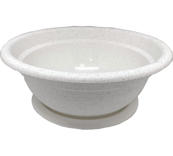 Изображение товара Кашпо-пиала с поддоном Осколпласт 5 л, мраморное 500-08