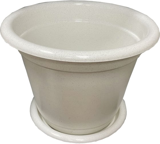 Изображение товара Кашпо с поддоном Осколпласт 460 мм, мраморное, 36 л 460-08