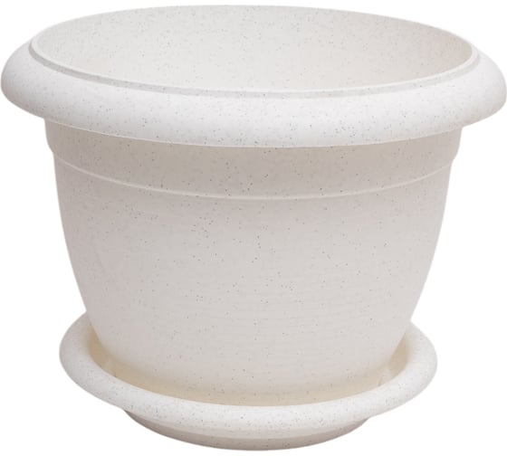 Изображение товара Кашпо с поддоном Осколпласт 8 л, мраморное 080-08