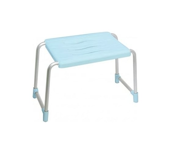 Изображение товара Стул для ванной PRIMANOVA 36x26 см, голубой, алюминиевый каркас M-KV02-02