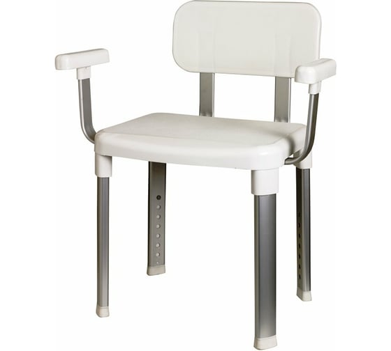 Изображение товара Стул-кресло PRIMANOVA 34x42 см., с подлокотниками, белое, с регулируемой высотой, 42.5-52.5 см M-KV19-01