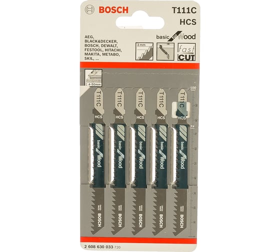 Изображение товара Пилки для лобзика Bosch 2.608.630.033