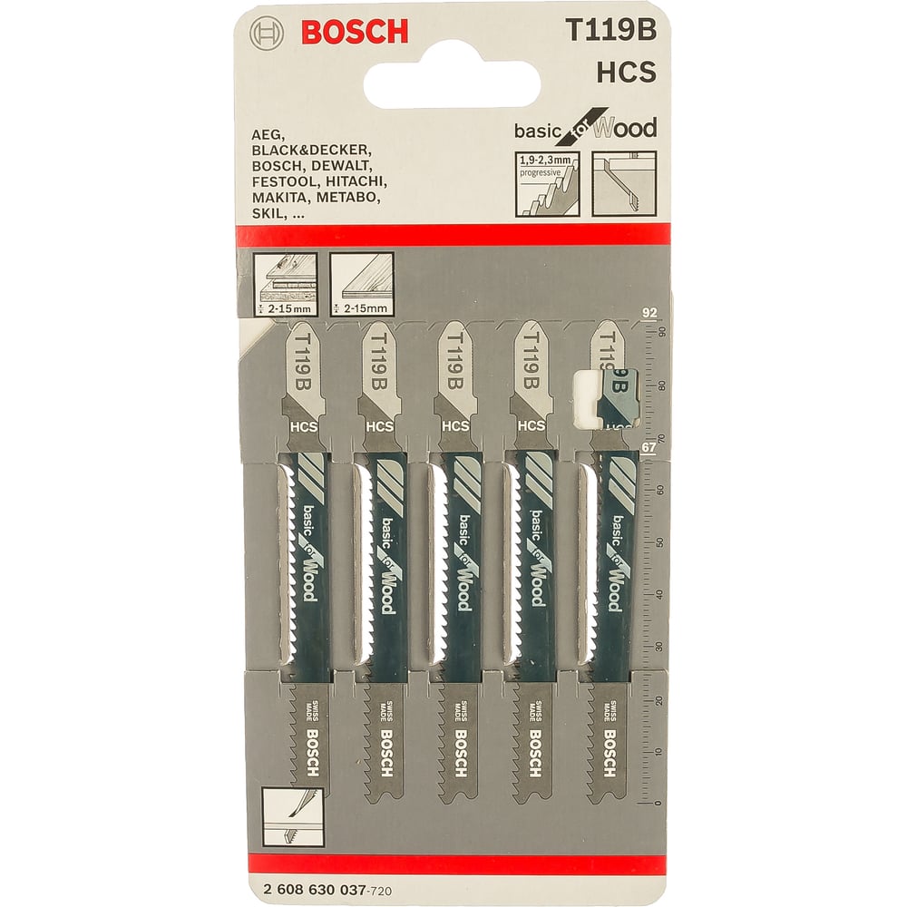 Пилки для лобзика по дереву Bosch