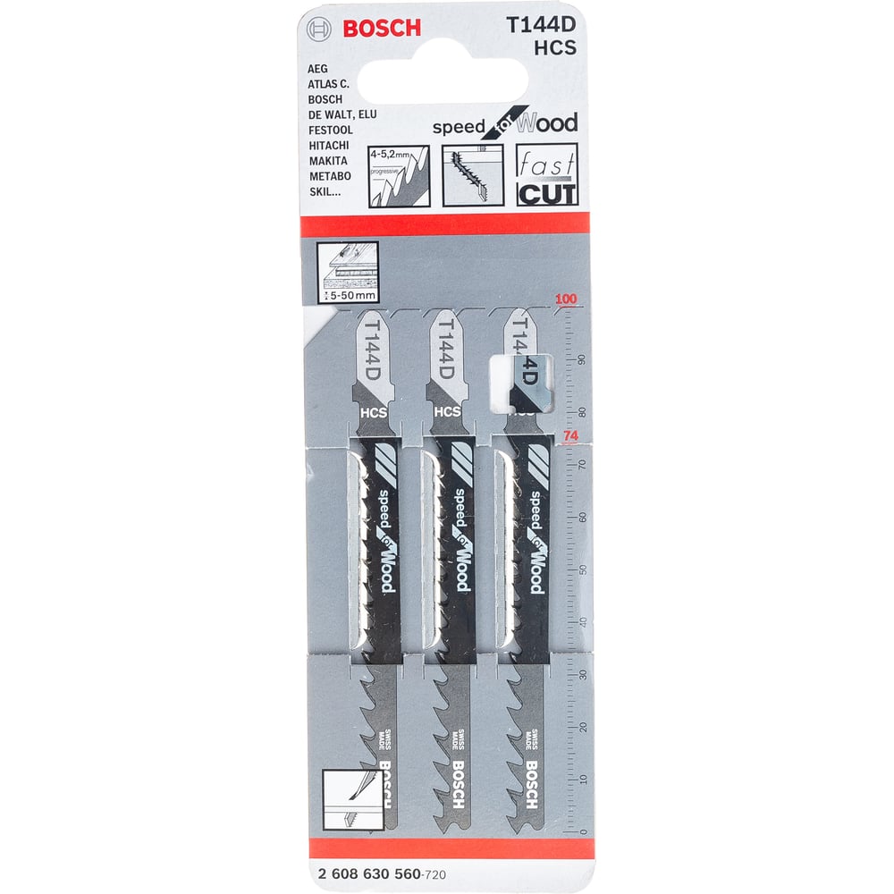 лобзиковые пилки bosch t 244 d hcs 2608630879 3 шт Пилки Bosch