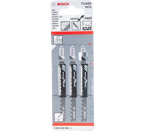 Изображение товара Пилки для лобзика 3 шт. Bosch 2.608.630.560