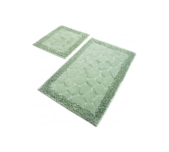 Изображение товара Комплект ковриков для ванной PRIMANOVA STONE мятный, 60x100 см., и 60x50 см., хлопок DR-63020