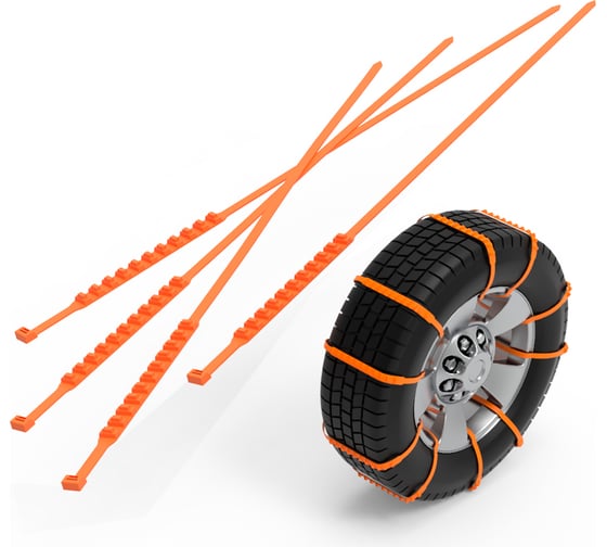 Изображение товара Хомут противоскольжения REXANT 900x9 мм, оранжевый, 10 шт. 07-7020