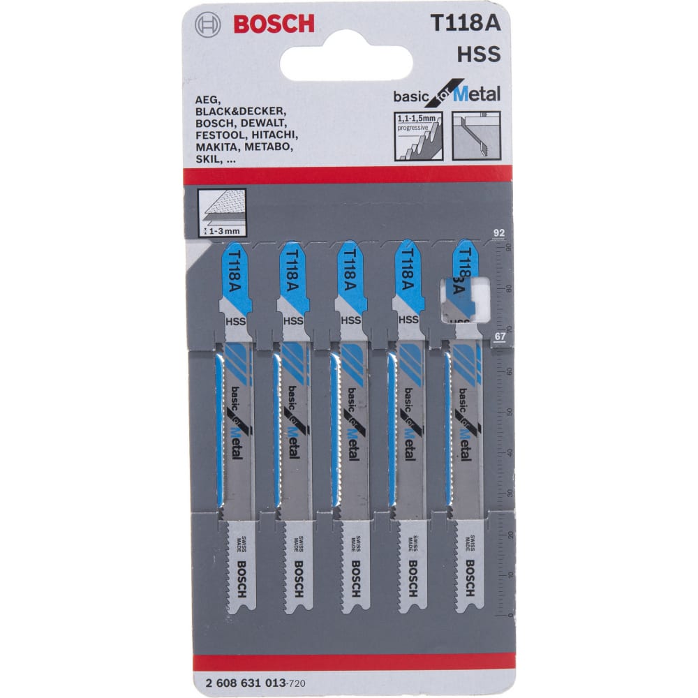 Пилки для лобзика по металлу Bosch