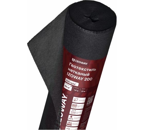 Изображение товара Геотекстиль 200 1.6х25 м, 40 кв.м Izoway 18670