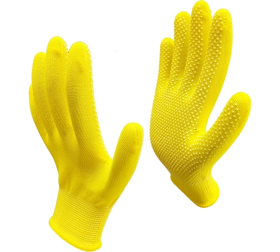 Изображение товара Рабочие нейлоновые перчатки Master-Pro® МИКРОТАЧ желтые, 10 пар 2513-NPVC-YEL-S-10