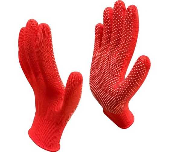 Изображение товара Рабочие нейлоновые перчатки Master-Pro® МИКРОТАЧ красные, 10 пар 2513-NPVC-RED-S-10