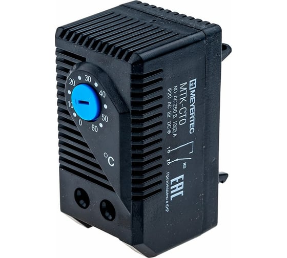 Изображение товара Термостат MEYERTEC MTK-CT0 1NO, монтаж на DIN-рейку, 250VAC, 10A арт. 00000079540