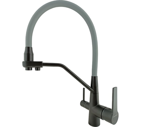 Изображение товара Смеситель для кухни Rainsberg с силиконовым гибким изливом, черный R603CK-5