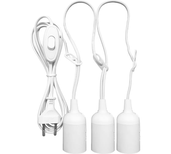 Изображение товара Переносной светильник DORI (патрон для лампы E27 3 шт. + шнур 2 м + вилка + выключатель) 15767