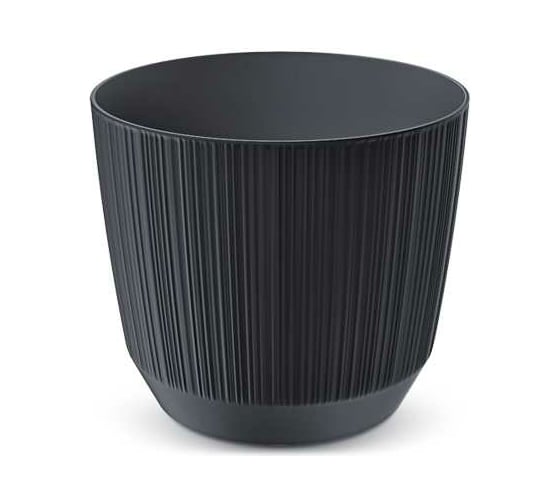 Изображение товара Кашпо Prosperplast DRF170 S433 RYFO диам. 168 мм, высота 147 мм, 2.5 л, антрацит 066784