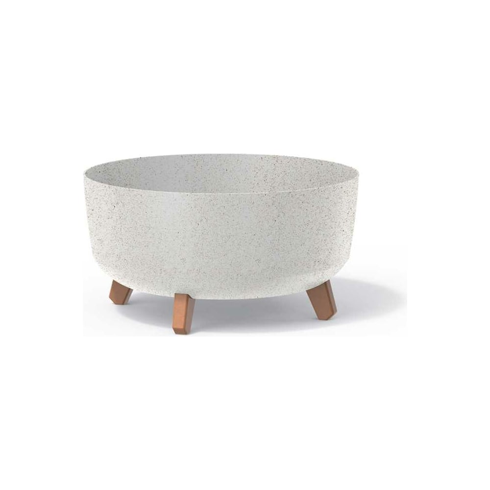 Изображение товара Кашпо на ножках Prosperplast DGRL400LW S449W GRACIA LOW ECO WOOD диам 380 мм высота 195 мм белое