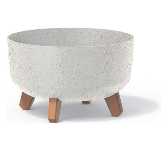 Изображение товара Кашпо на ножках Prosperplast DGRL300LW S449W GRACIA LOW ECO WOOD диам. 285 мм, высота 177 мм, белое 066634