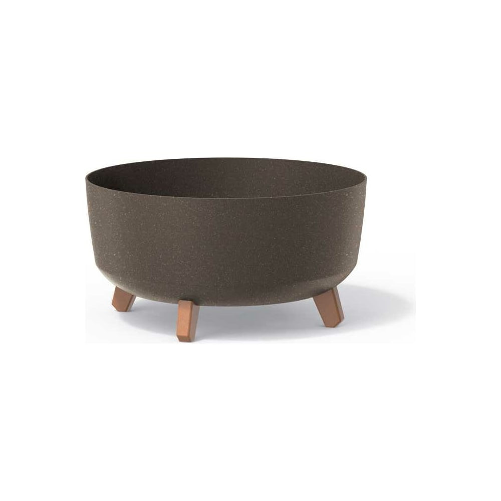 Изображение товара Кашпо Prosperplast DGRL400LW GRACIA LOW ECO WOOD, напольное в кофейном цвете, диаметр 380 мм