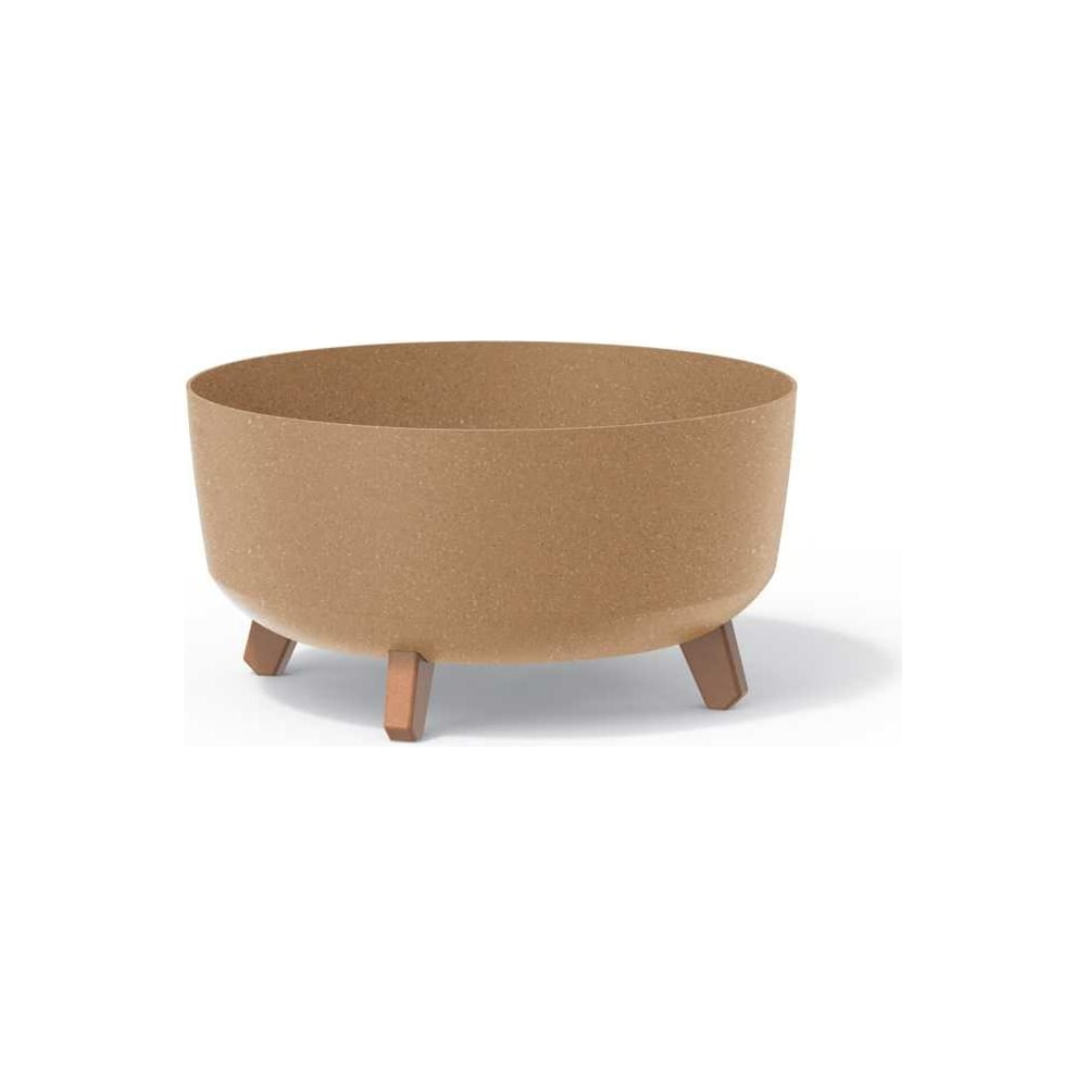 Изображение товара Кашпо на ножках Prosperplast DGRL400LW 4665W GRACIA LOW ECO WOOD диам. 380 мм, высота 195 мм, коричневое 066639