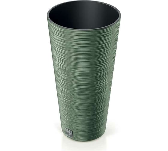Изображение товара Кашпо с вкладышем Prosperplast DFRH300 5615C FURU ROUND SLIM диам. 300 мм, высота 575 мм, зеленый 066698