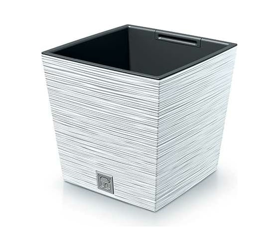 Изображение товара Кашпо с вкладышем Prosperplast DFS240 S449 FURU SQUARE LOW 240х240 мм, высота 235 мм, белое 066706